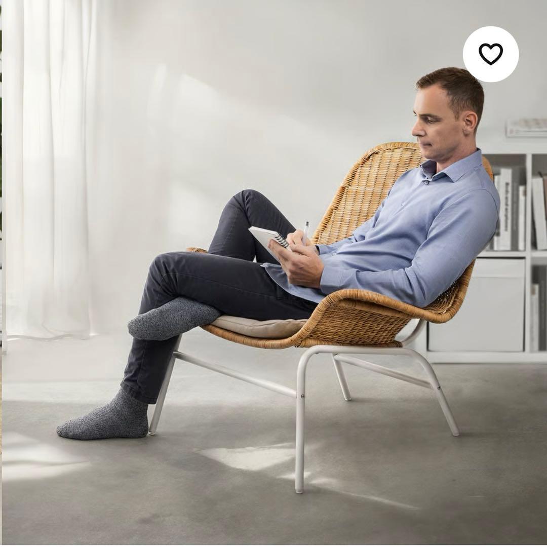 IKEA FRYKSÅS フリークソース パーソナルチェア籐 クッション