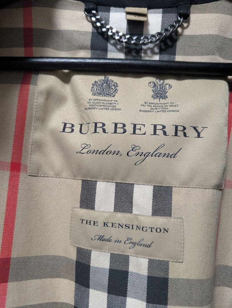 【難あり】BURBERRY トレンチコート ケンジントン ブラック 46