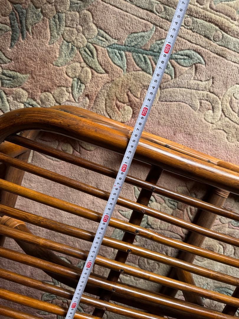 ☆希少☆ ラタン ダブルベッド　昭和レトロ　ヴィンテージ　アンティーク　籐