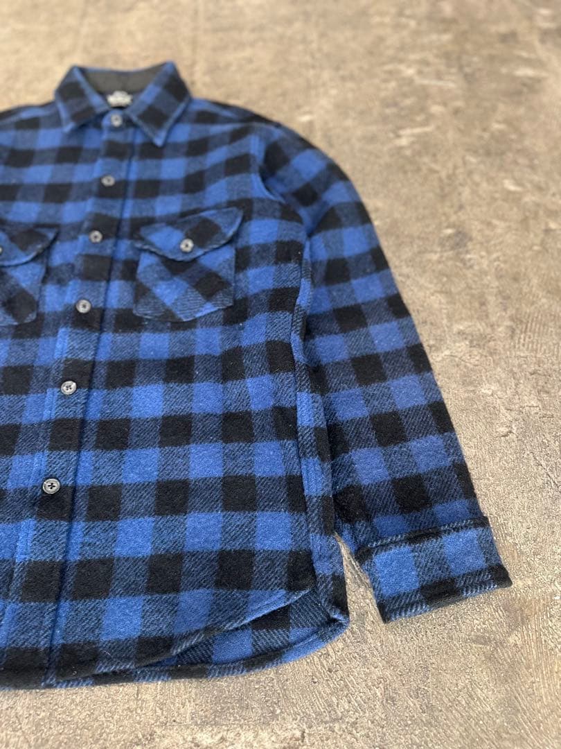 70s woolrich ウール チェック シャツ