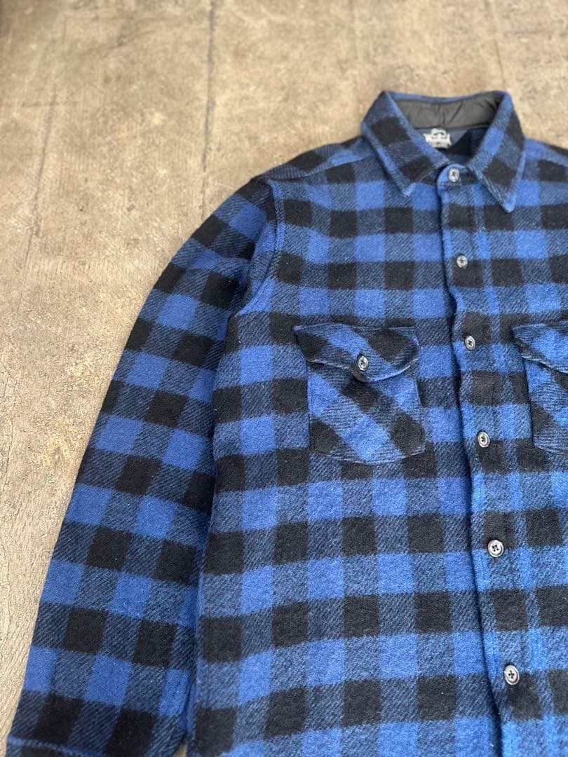 70s woolrich ウール チェック シャツ