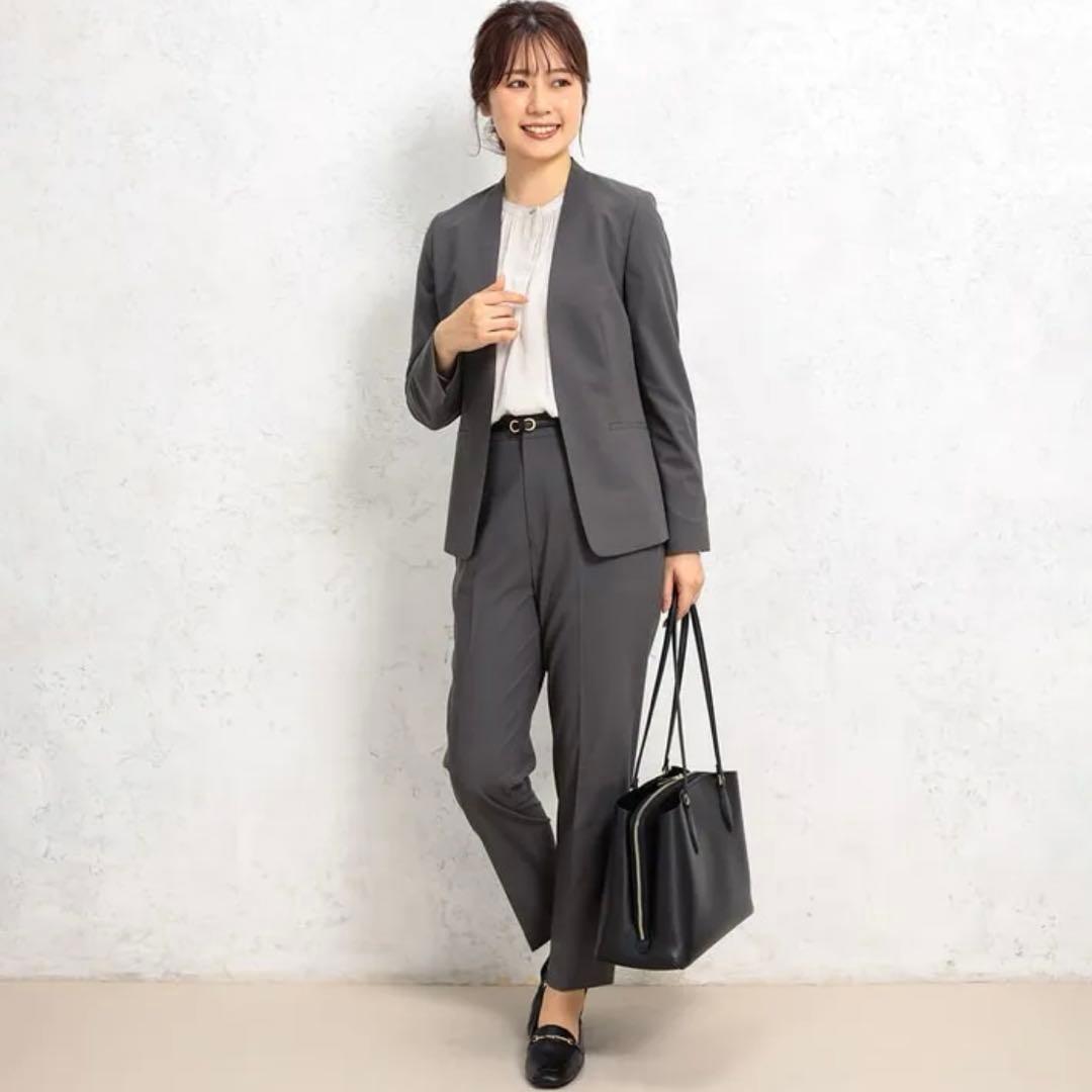 【未使用タグ付】AOKI×Oggi ストレッチノーカラージャケット パンツセット