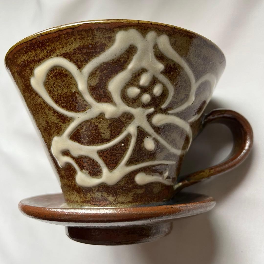 沖縄　やちむん　読谷　拓実窯　コーヒードリッパーとマグカップ