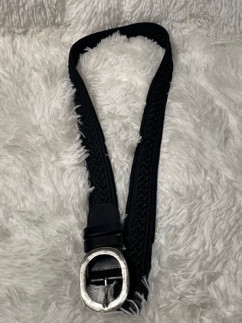 ETRO エトロ 編み込み 本革　レザーメッシュベルト ブラック イタリア製