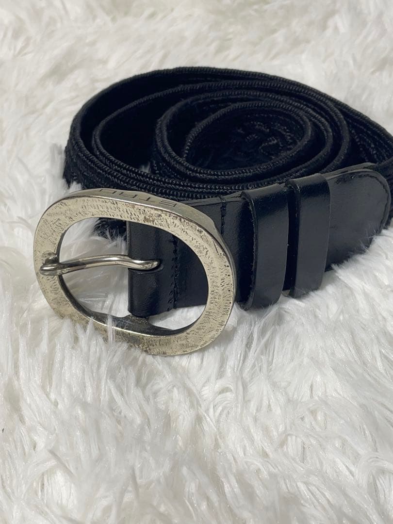 ETRO エトロ 編み込み 本革　レザーメッシュベルト ブラック イタリア製