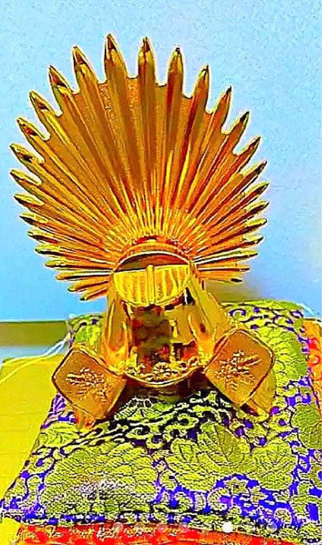 金運爆上げ　金運呼ぶ！天下統一！特別祈祷　鍍金製　豊臣秀吉兜