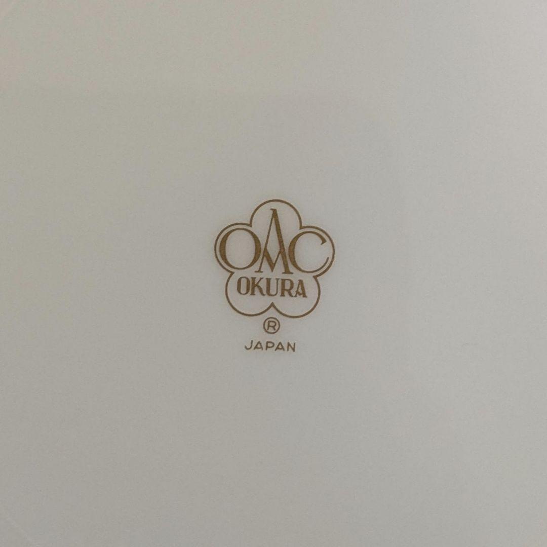 大倉陶園　デザート皿　20cm皿 瑠璃片葉金蝕デザート皿　6枚組　(未使用)