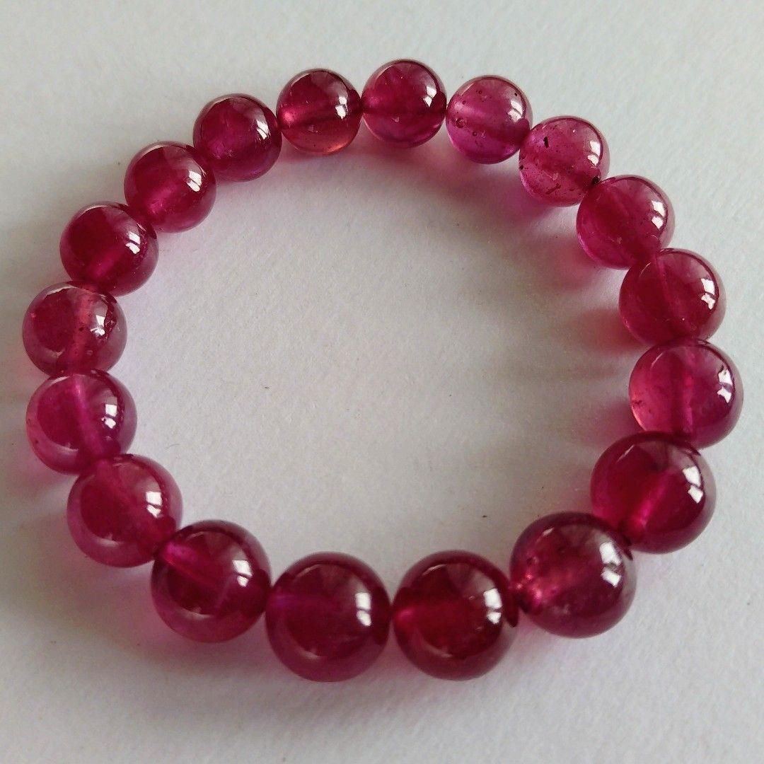 ルビー ブレスレット☆鑑別書付☆天然石 コランダム