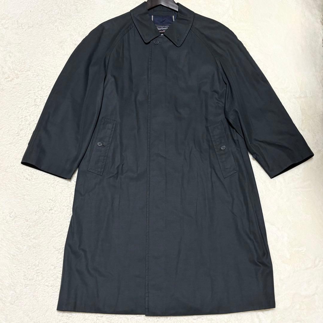 美品 バーバリー ステンカラーコート バルマカーン ヴィンテージ ブラック M