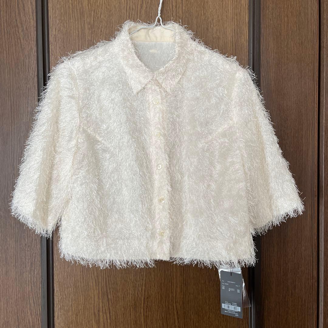 【新品未使用】anuans ふわふわ シャギージャガードシャツ