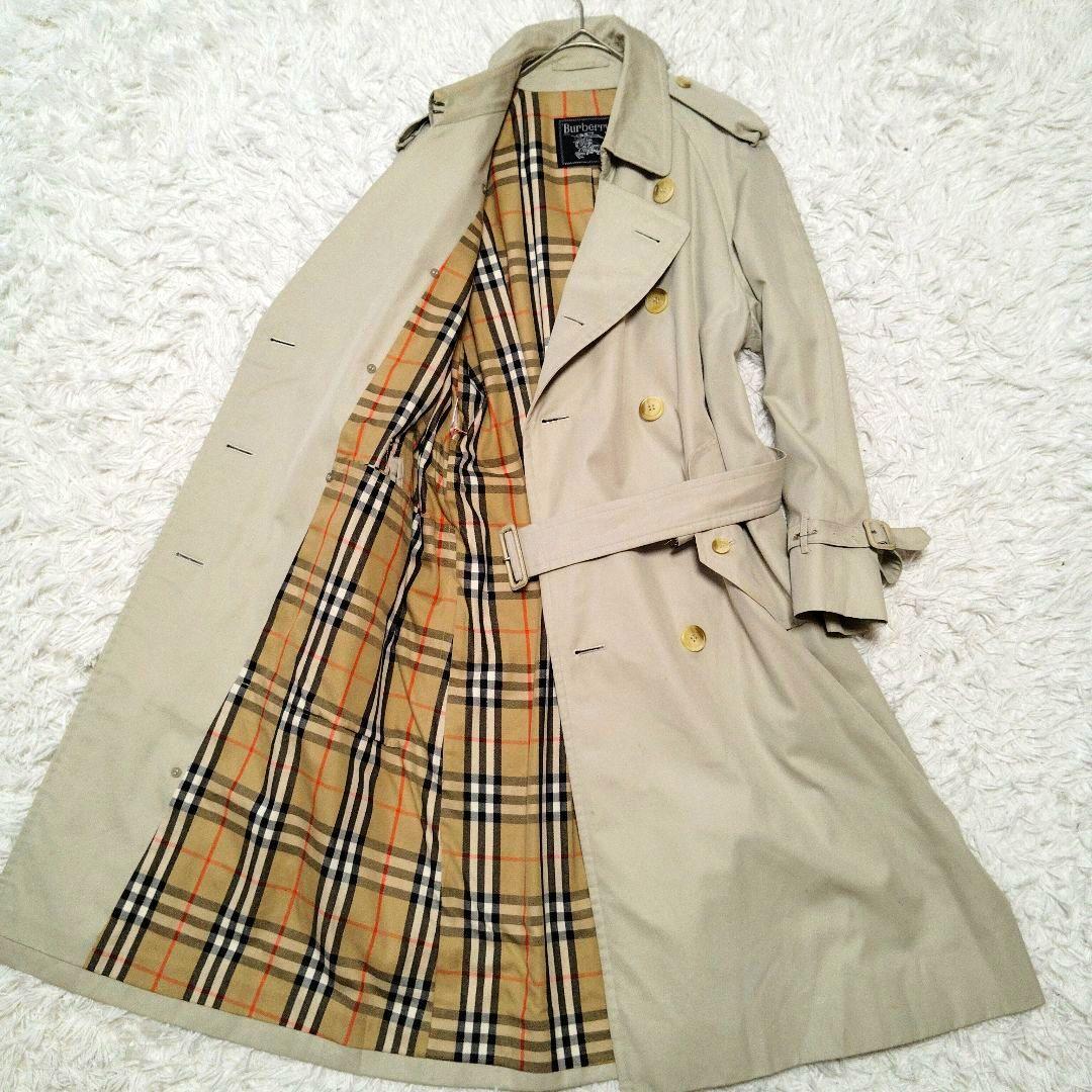 【美品】バーバリー☆ノバチェック　ロング丈　ベルト付き　トレンチコート