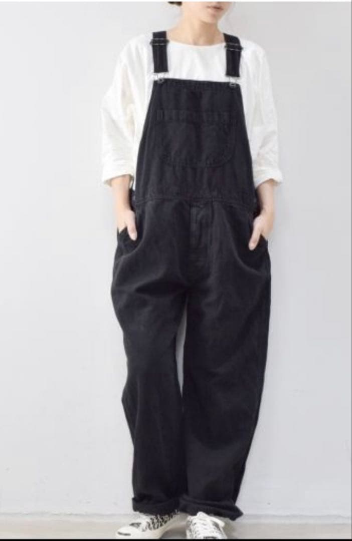 ヴェリテクール　コットン×リネン　デニムオーバーオール