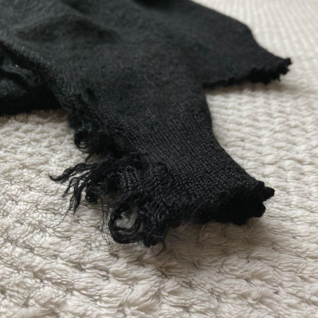 60s ブラック モヘア カーディガン 黒 毛足長 グランジ カートコバーン