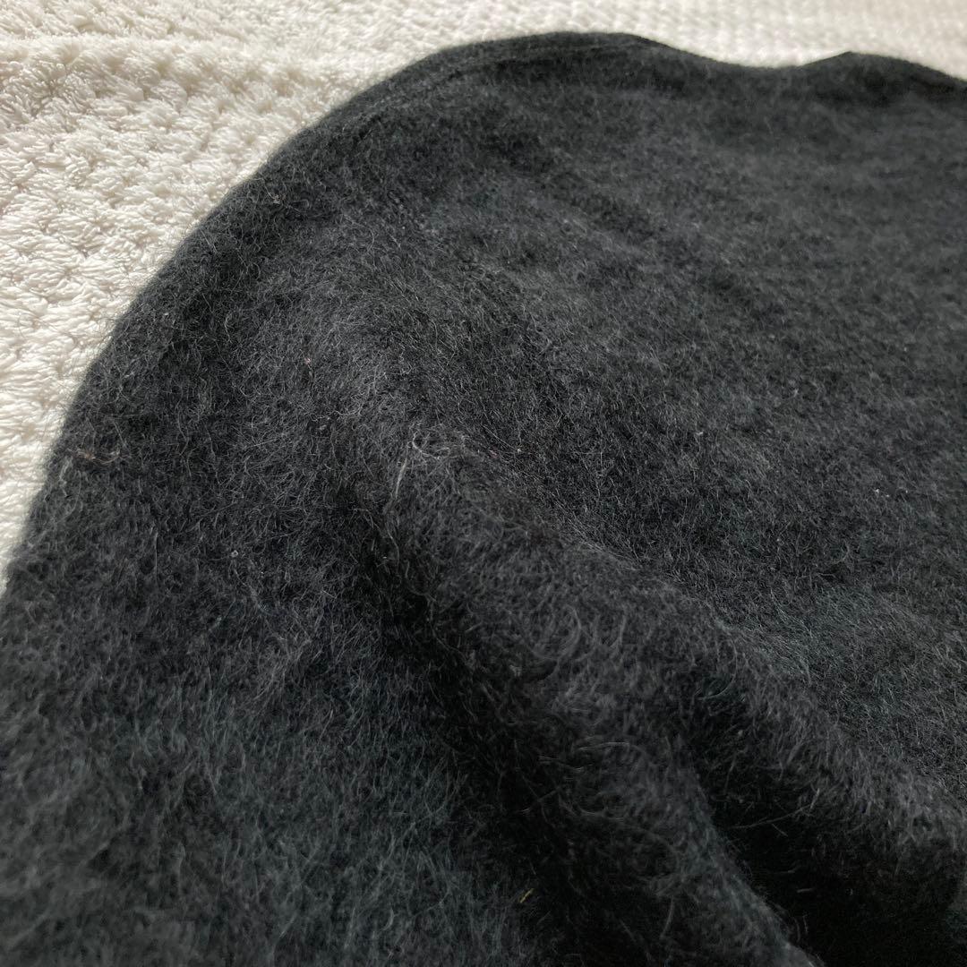 60s ブラック モヘア カーディガン 黒 毛足長 グランジ カートコバーン