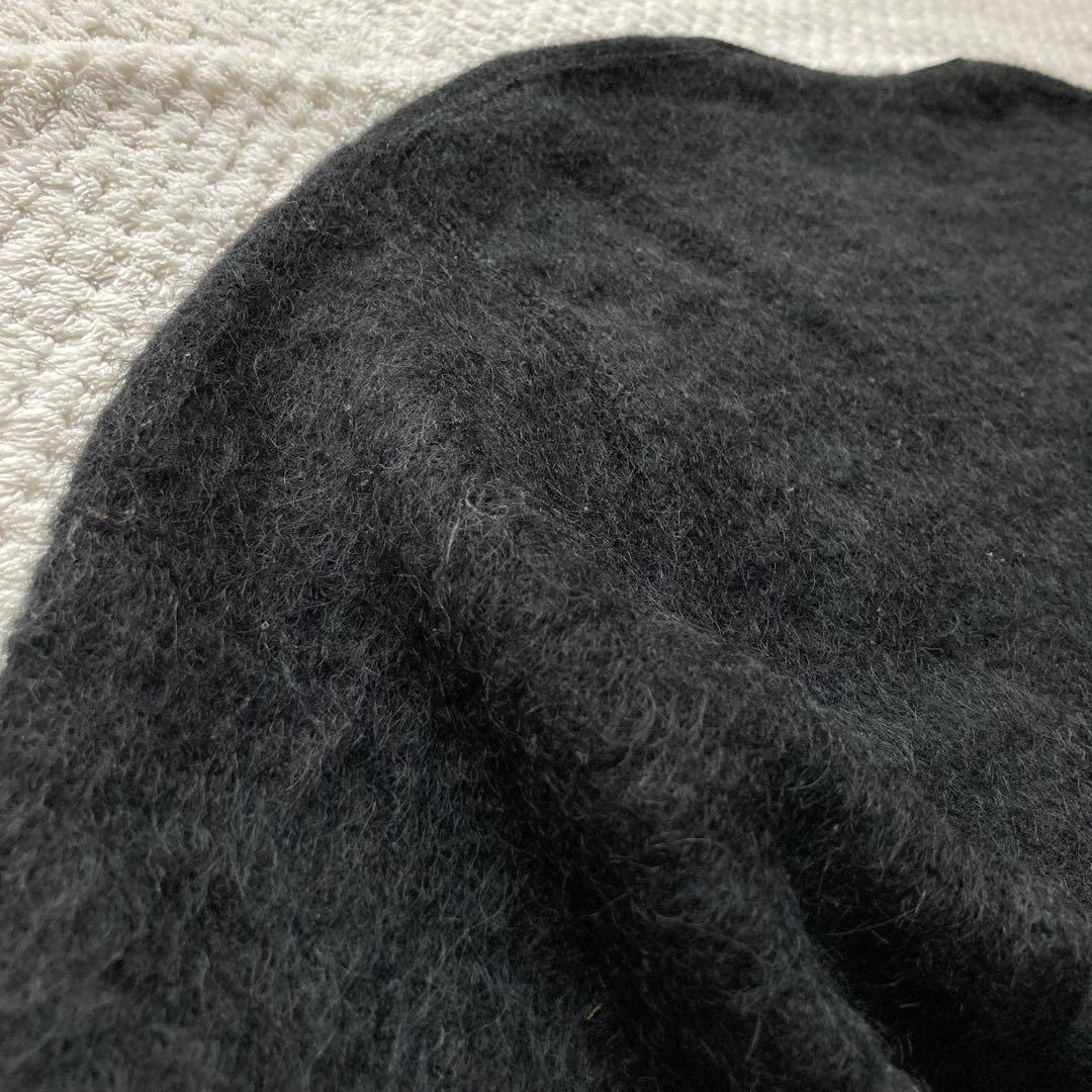 60s ブラック モヘア カーディガン 黒 毛足長 グランジ カートコバーン