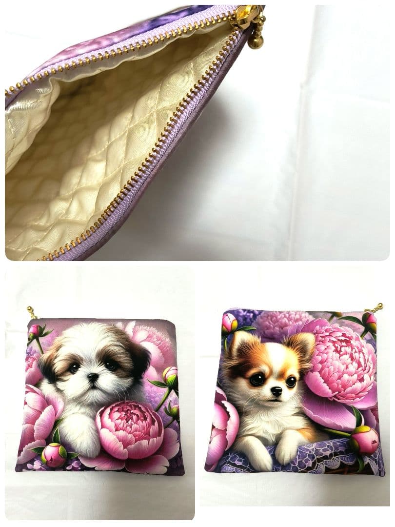 Yourelia様】ハンドメイドオーダー★女の子と犬★巾着&ポーチ&ハンカチ9点