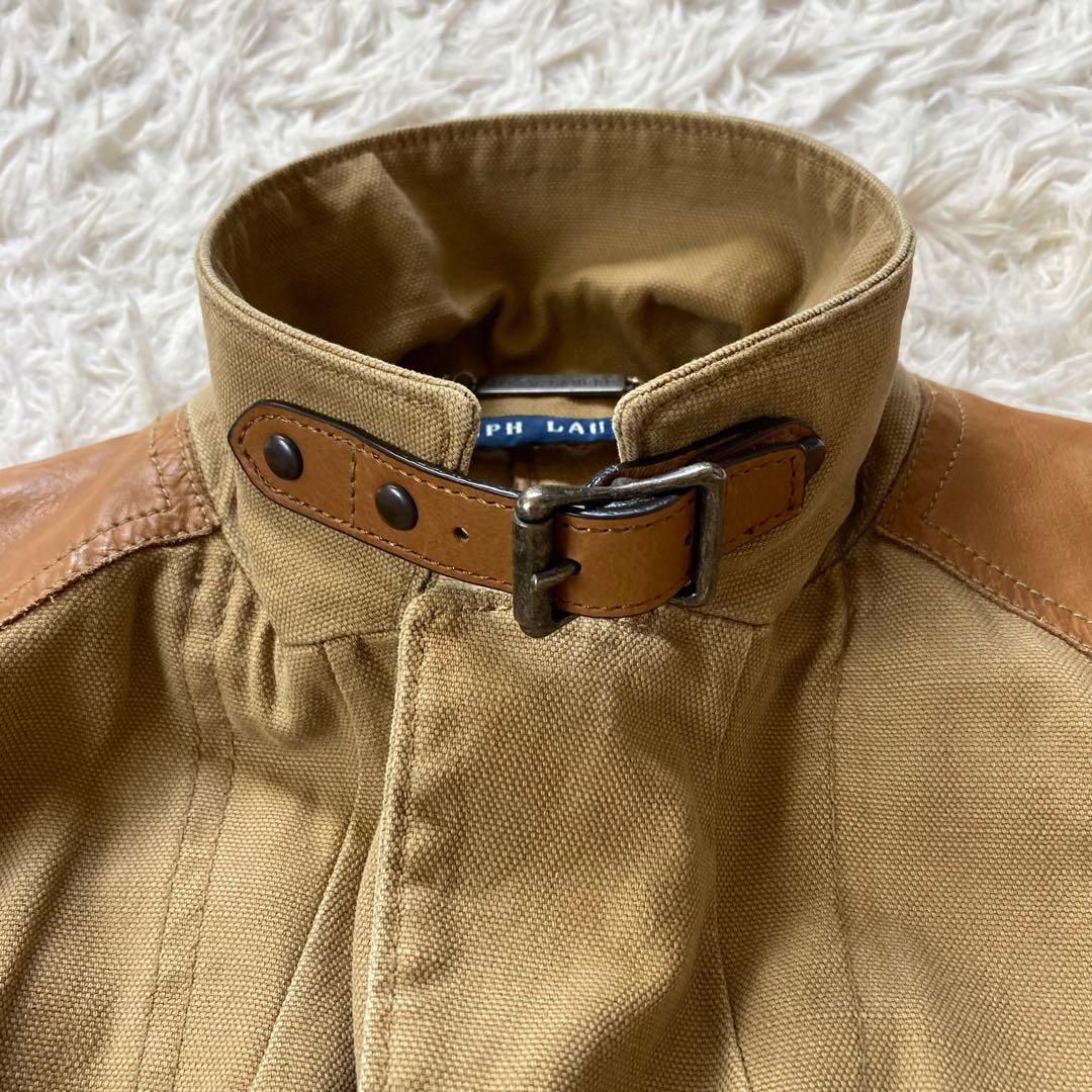 ラルフローレン コットン レザー切替 ジャケット サファリジャケット サイズ6
