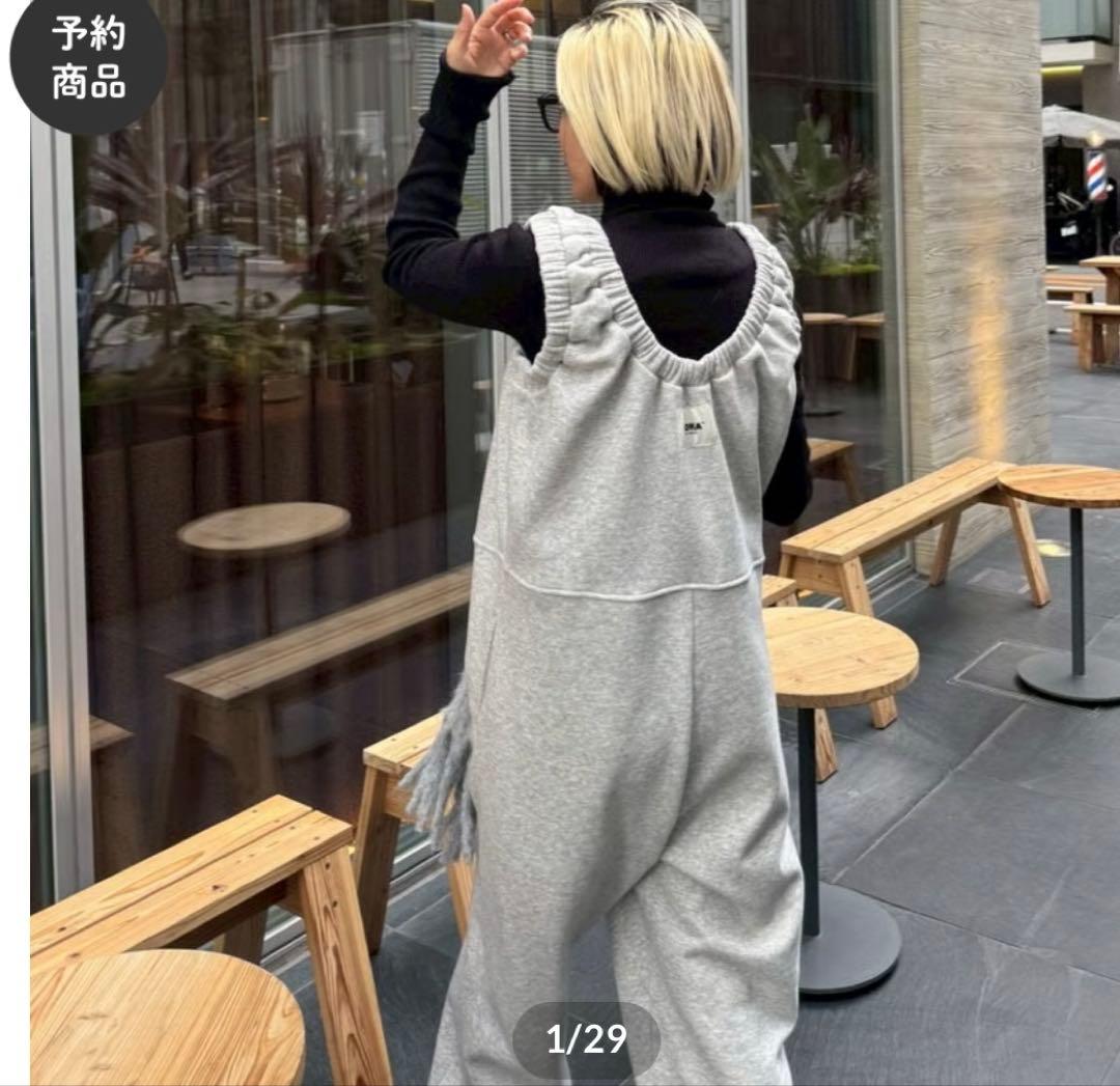 MOKA tag coverall sweat スウェット　オールインワン