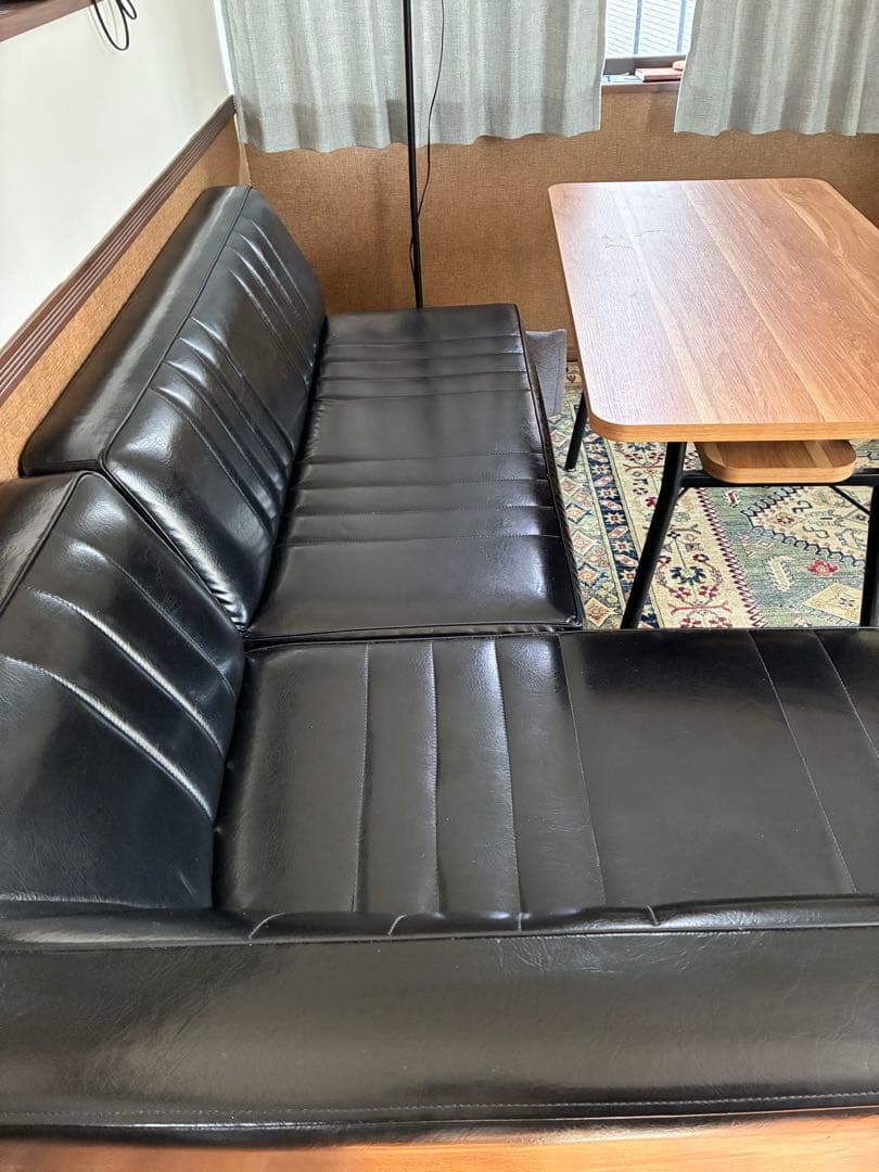 ニコアンドクラシックダイナーシリーズ 黒 L字型ソファセット 合成皮革