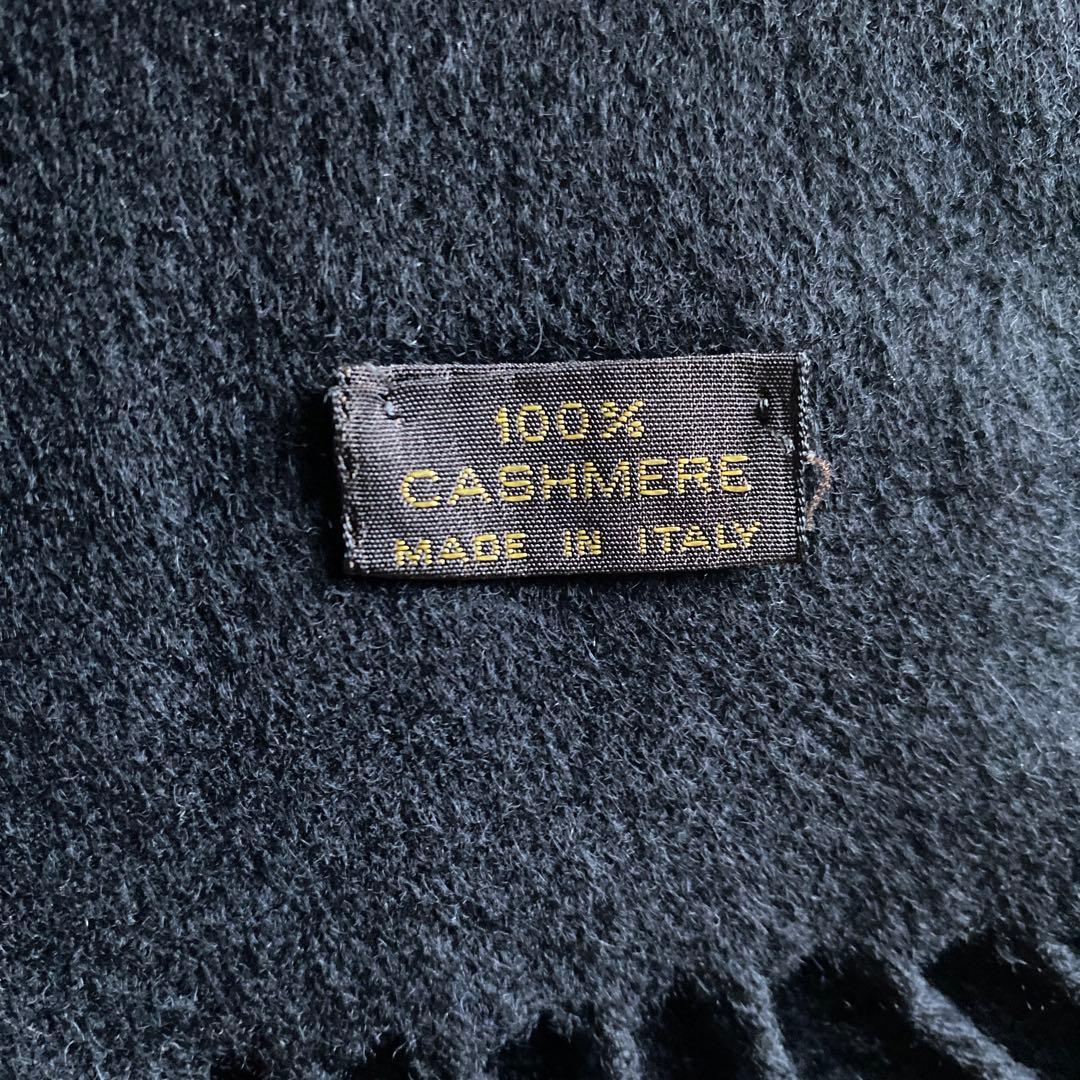90s〜 Loro Piana カシミヤマフラー ブラック サイズ良 黒