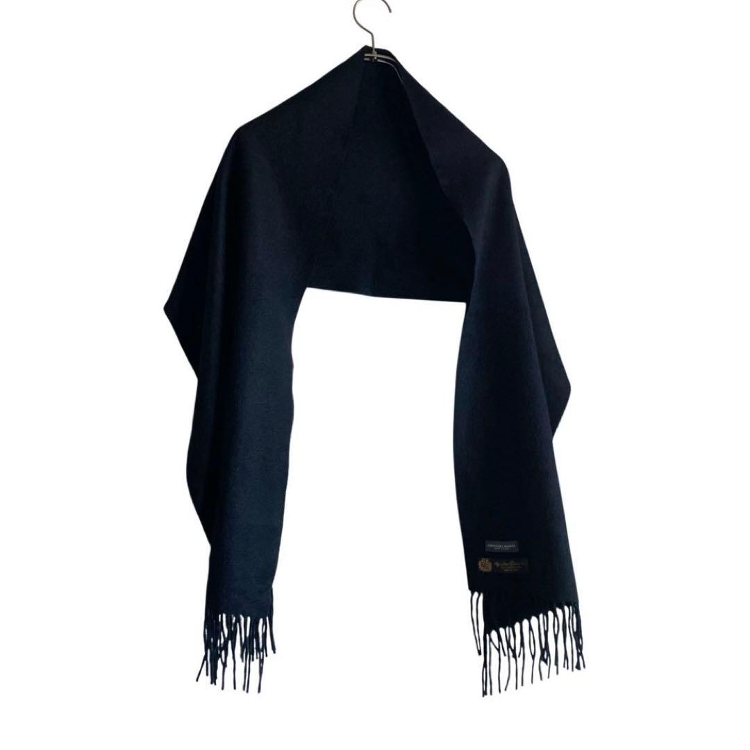 90s〜 Loro Piana カシミヤマフラー ブラック サイズ良 黒