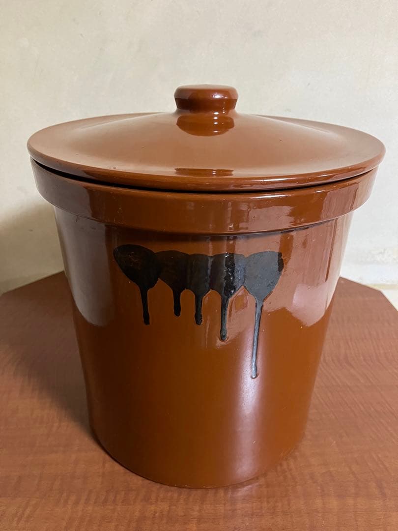 【味噌作り】【久松窯】漬物容器　切立10号蓋付