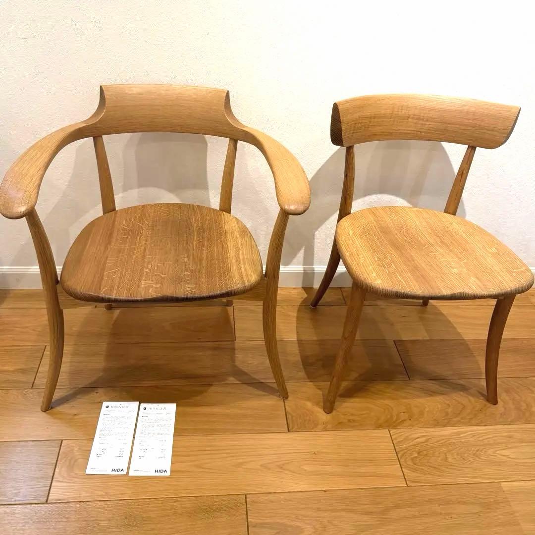 二脚セット　HIDA ダイニングチェア　２０２５年購入品　クレッセント①