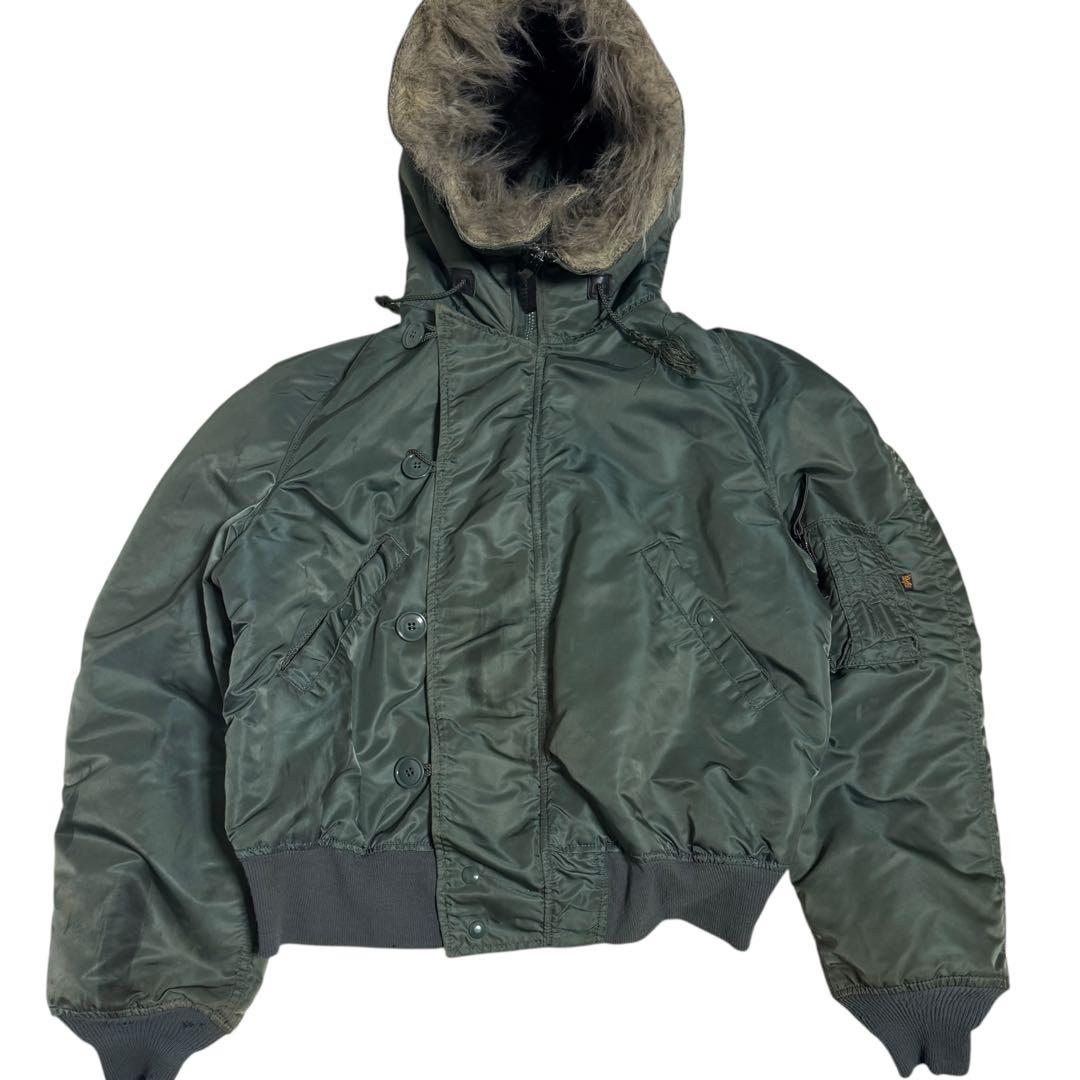 90s Alpha アルファ N-2B フライトジャケット 短丈 USA製 L