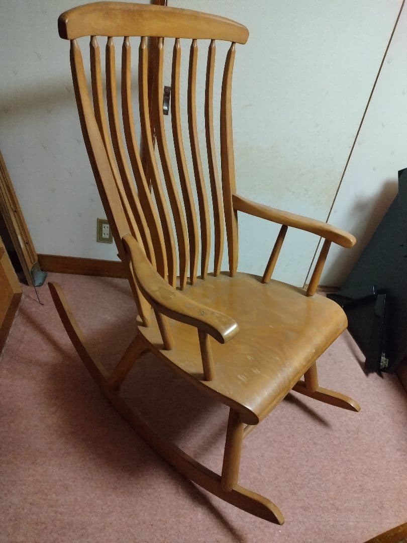 木製ロッキングチェア スラットバック