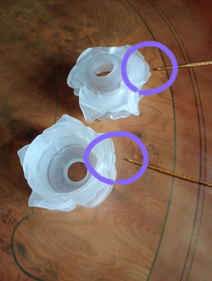 アンティーク薔薇シェード/イタリア製/スリガラス2灯/ NY購入/訳あり