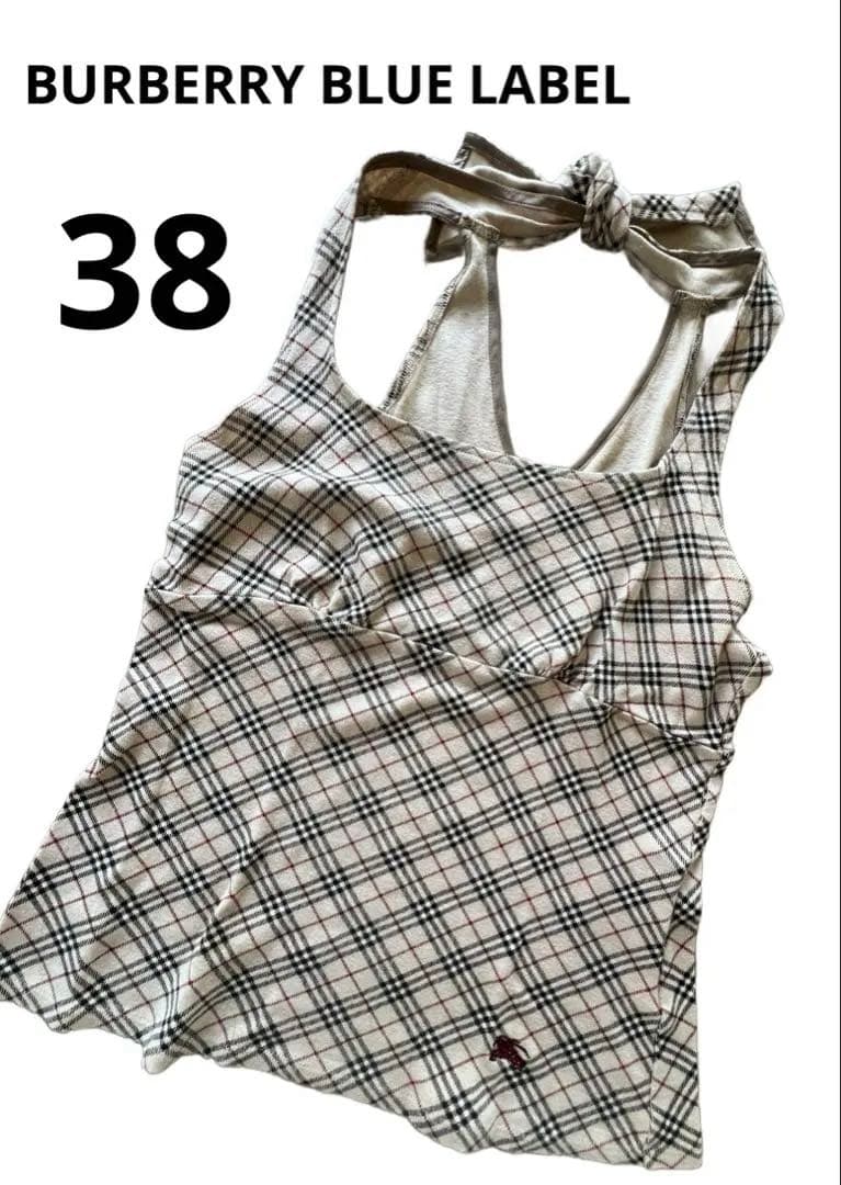バーバリーブルーレーベル　チェック　ホルダーネック　キャミソール　タンクトップ