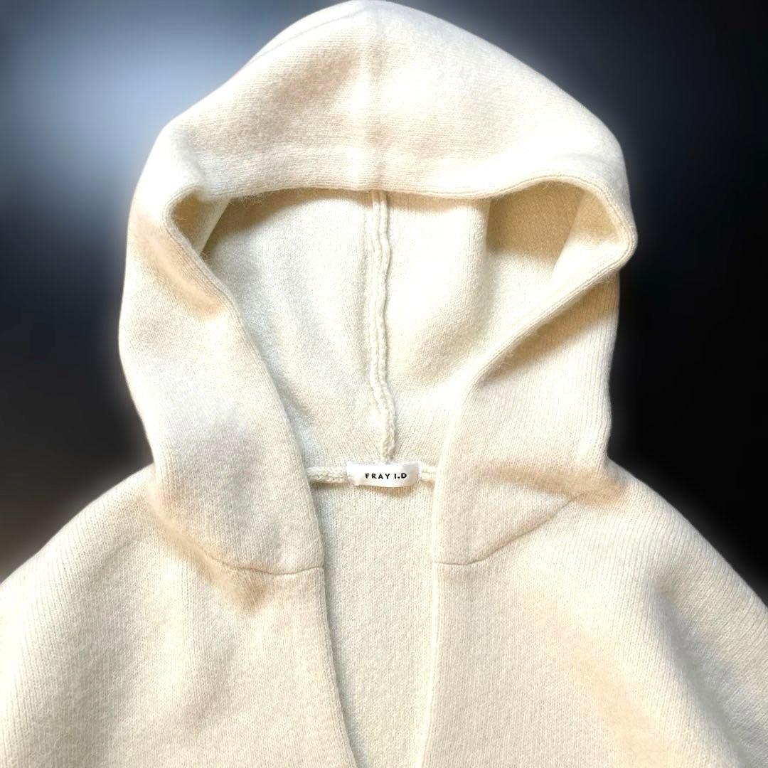 FRAY I.D ショートニットフーディ F アイボリー 定価19,800円