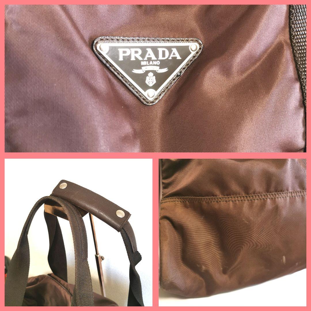 【良品】プラダPRADA大きめ肩掛けボストンバッグトートバッグ 鑑定済！