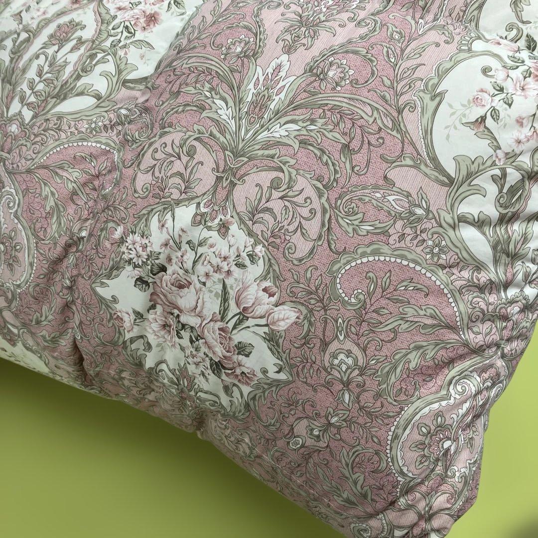 羽毛布団シングル掛けふとん　立体キルト　羽毛専用ケース付き