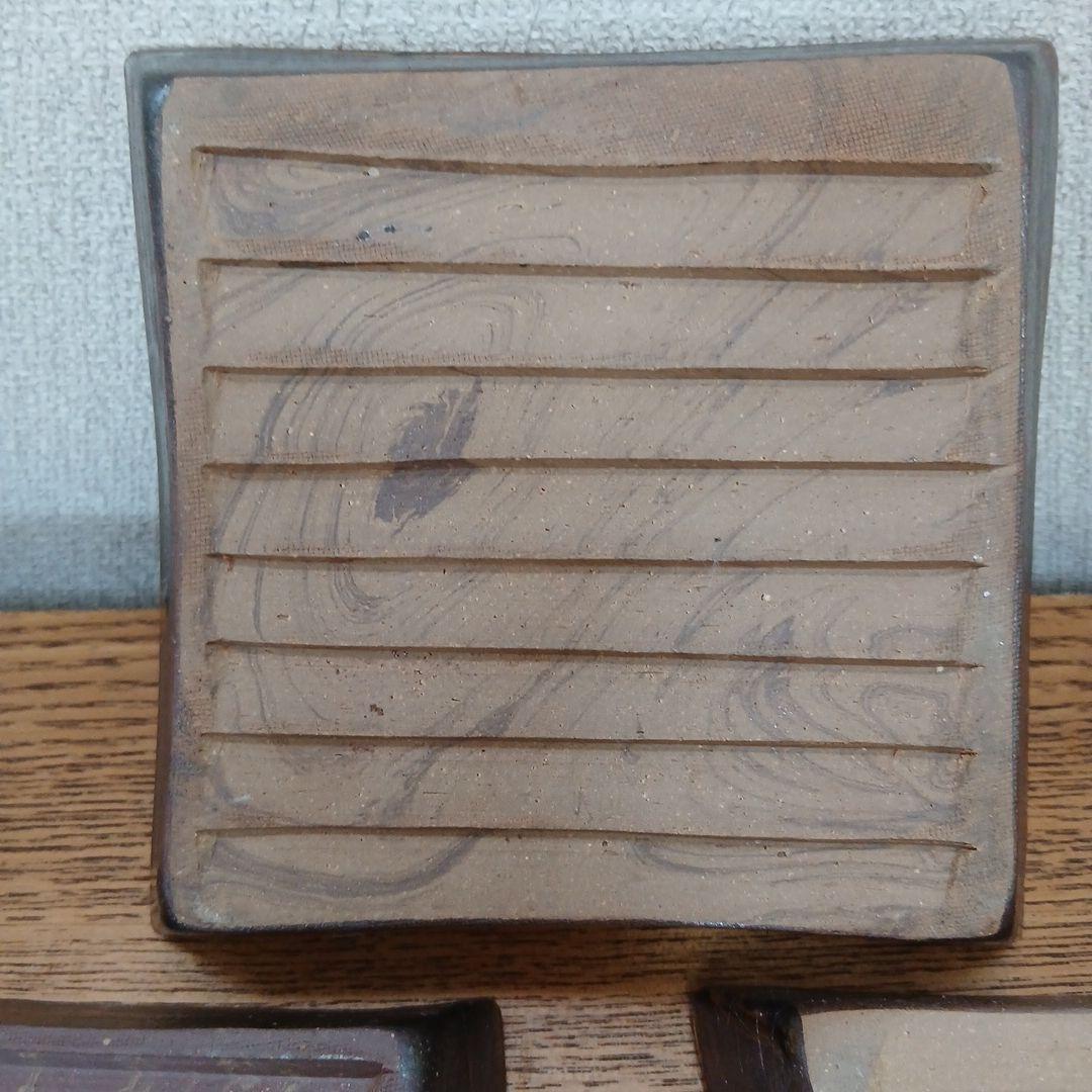 民芸 角皿 ５枚 海老 エビ 民藝 レトロ 銘々皿 お皿 焼き物