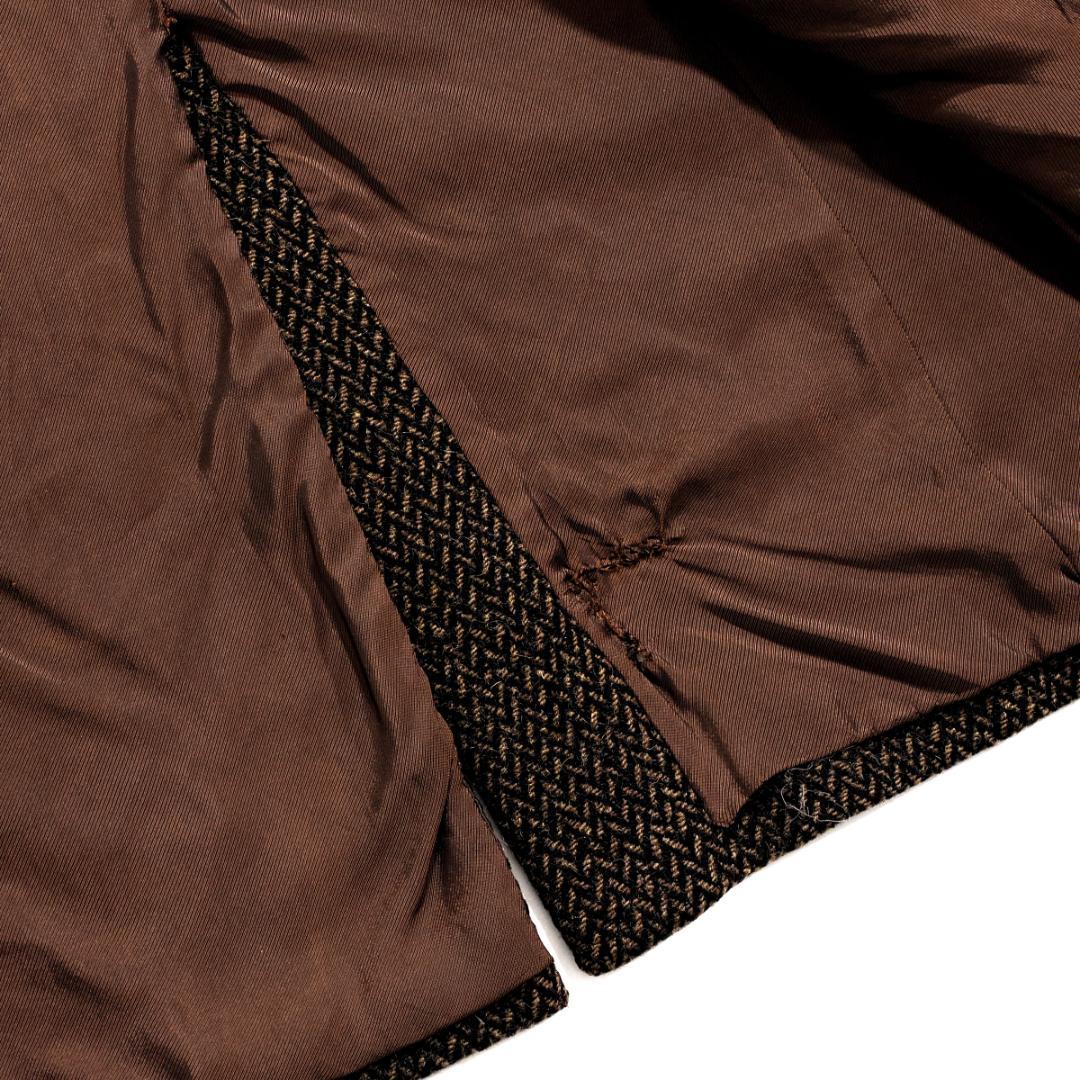 80s90sVintage フェンディ ヘリンボーン ツイード チェスターコート