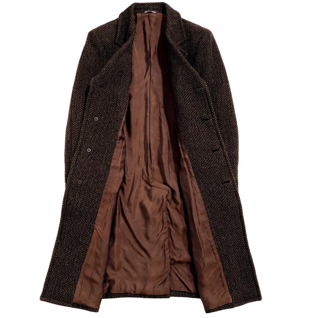 80s90sVintage フェンディ ヘリンボーン ツイード チェスターコート