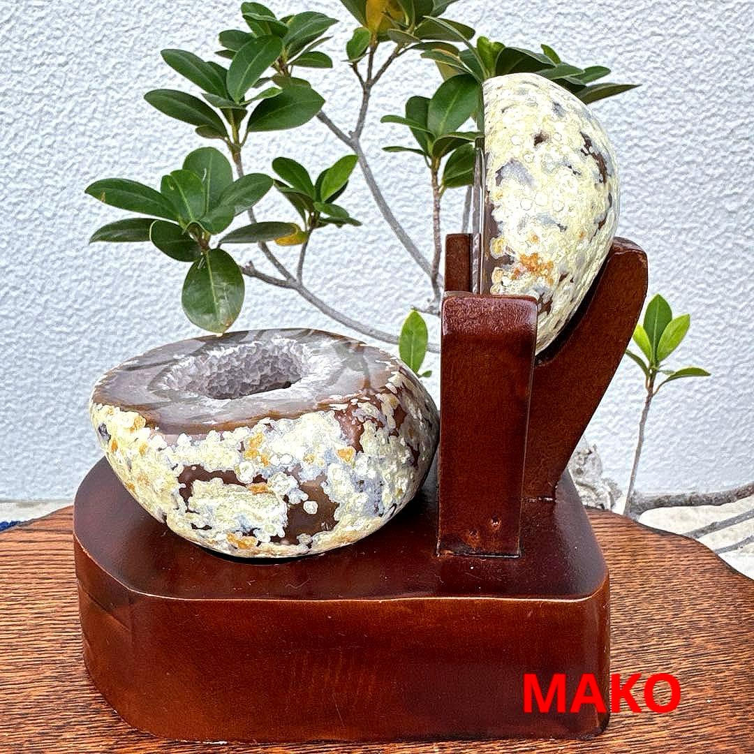 M1726☆ペア・トレジャー瑪瑙原石818g☆天然石　原石☆N50507-J