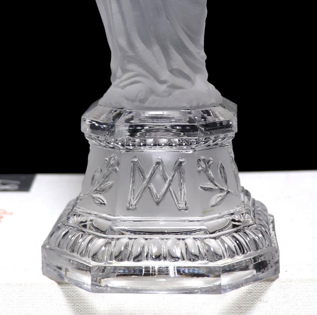 オールド・バカラ 極稀少 1880年頃 聖母子像 27cm フロスト加工大型置物