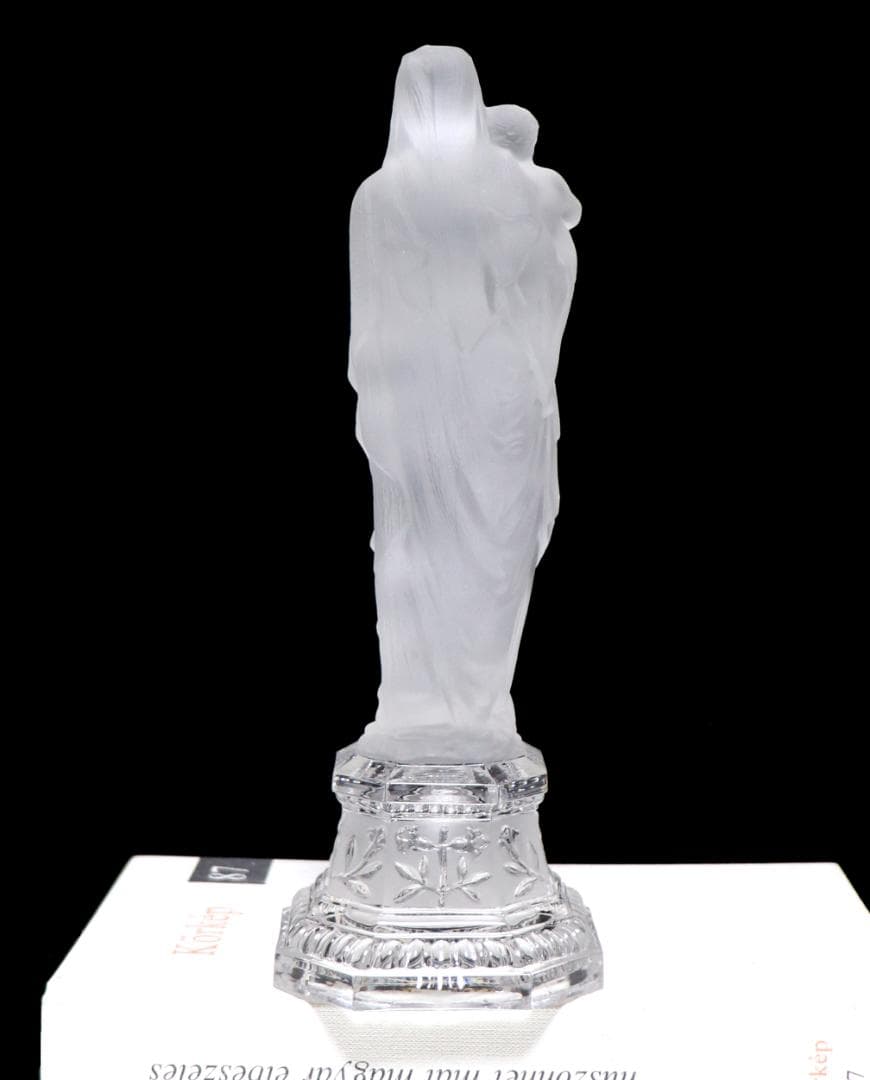 オールド・バカラ 極稀少 1880年頃 聖母子像 27cm フロスト加工大型置物