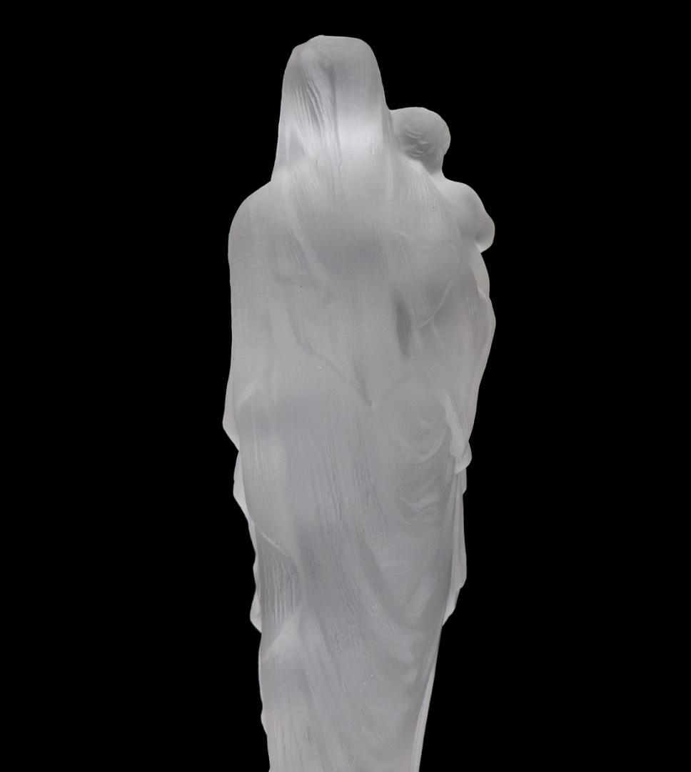 オールド・バカラ 極稀少 1880年頃 聖母子像 27cm フロスト加工大型置物