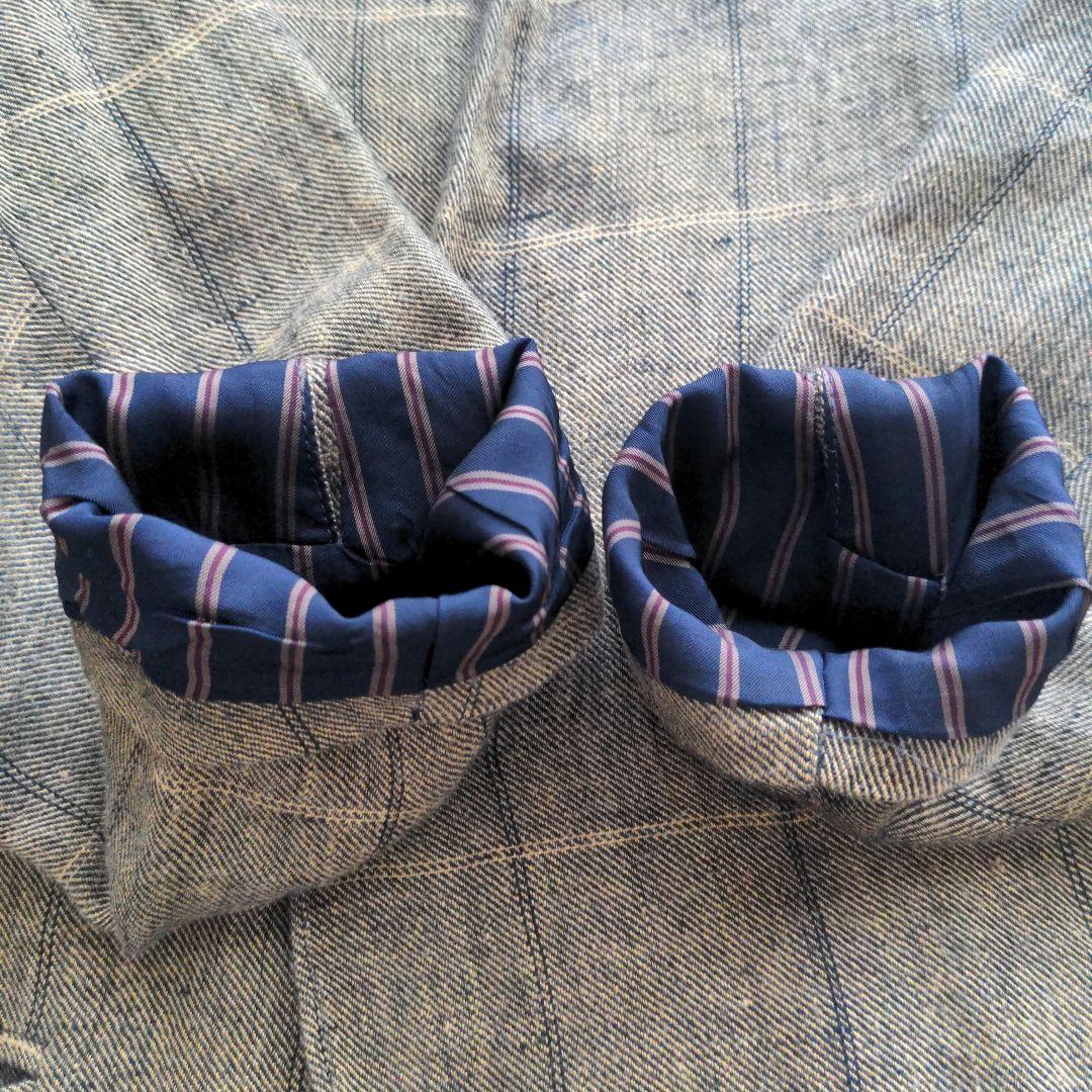 希少 YANTOR 起毛リネン 袈裟コート ストライプ裏地 15AW ヤントル