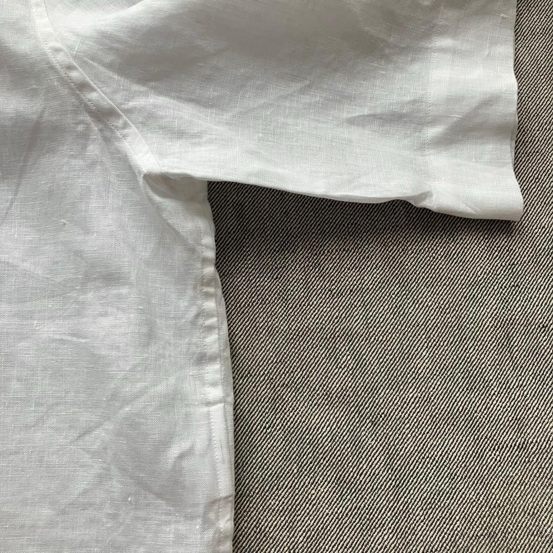 【未使用タグ】MARGARET HOWELLリネン ピンタックバンドカラーシャツ