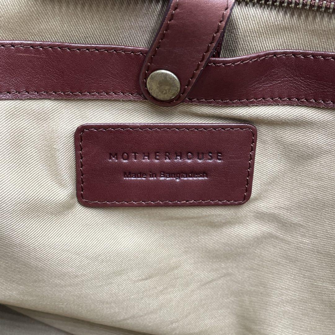 美品●マザーハウス トートバッグ ビジネスバッグ 肩掛け A4 ブラウン レザー
