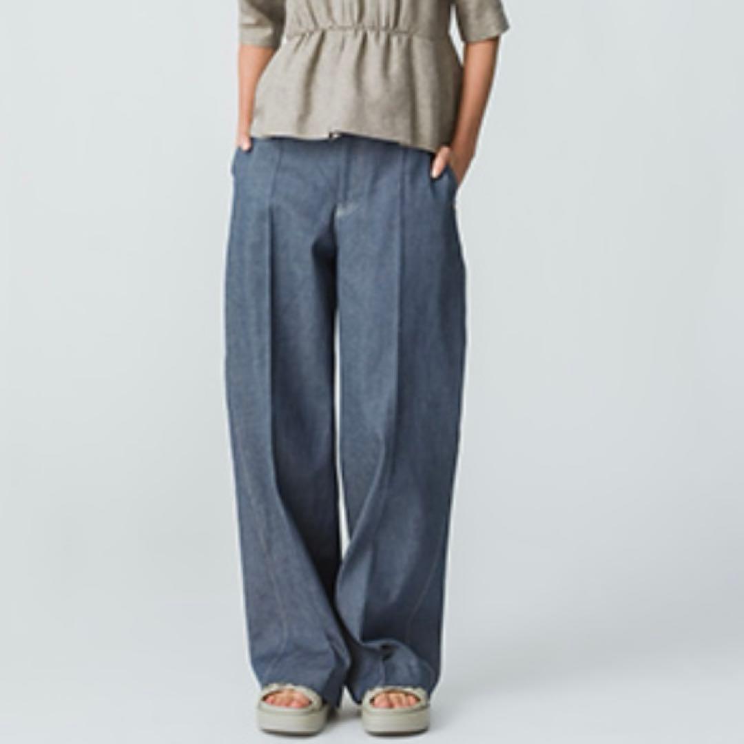 エブール★リアクティブデニム ワイドストレートパンツ　40サイズ