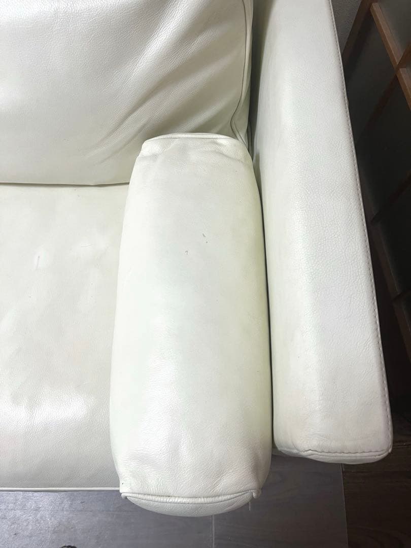 アクタス☆ACTUS 本革ソファ ギャラリーM　ホワイト 2.5人掛け