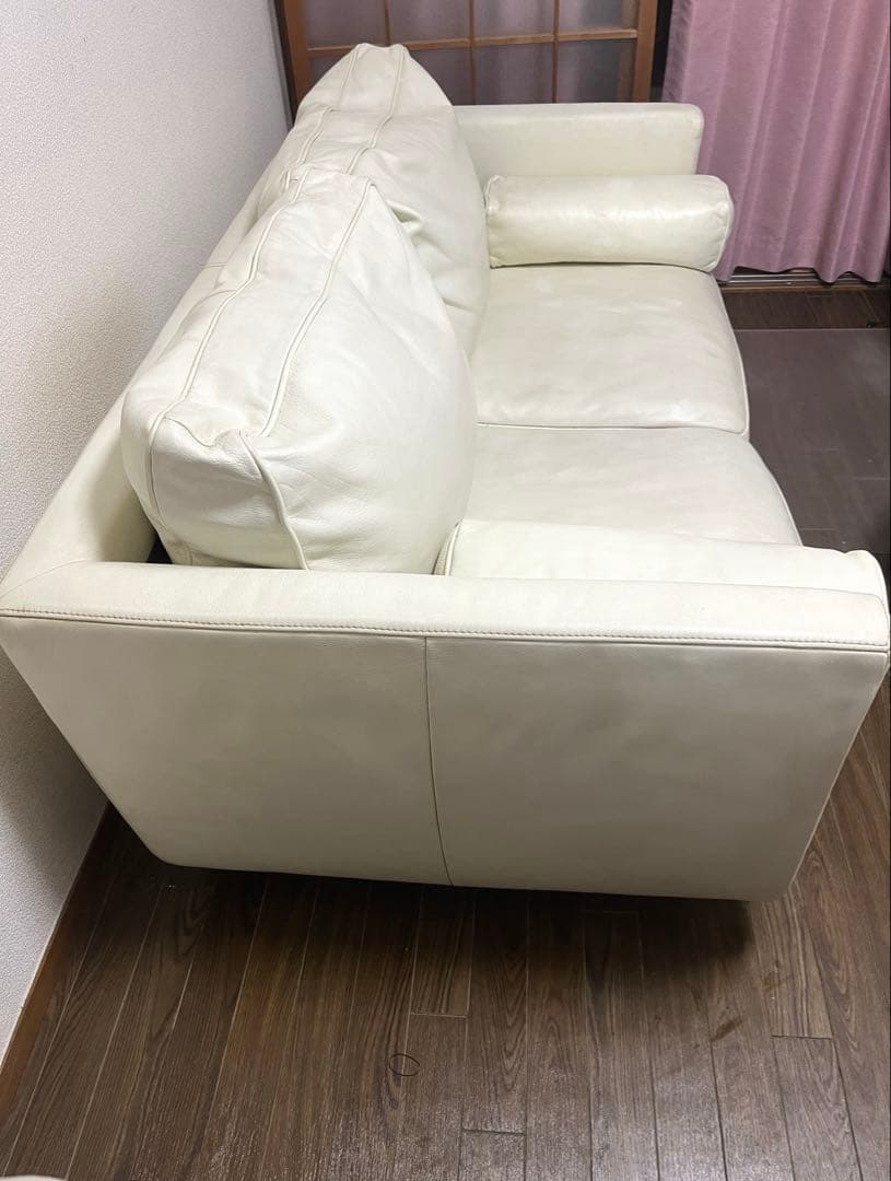 アクタス☆ACTUS 本革ソファ ギャラリーM　ホワイト 2.5人掛け