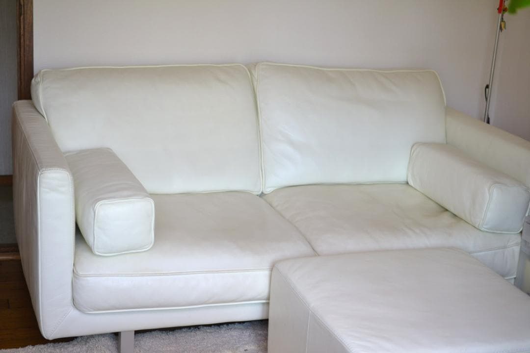 アクタス☆ACTUS 本革ソファ ギャラリーM　ホワイト 2.5人掛け