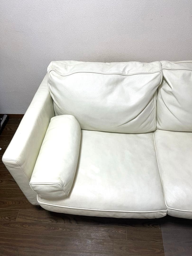 アクタス☆ACTUS 本革ソファ ギャラリーM　ホワイト 2.5人掛け