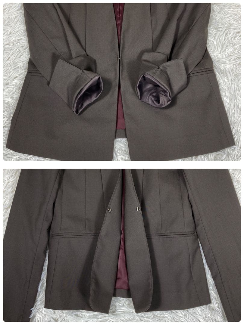 グリーンレーベルリラクシング【カチリラ】セットアップスーツ　ノーカラー